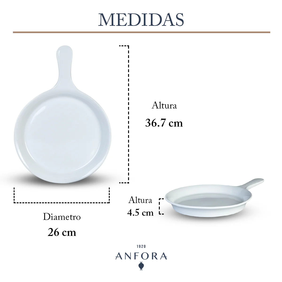 Set de 2 Sartenetas De Porcelana Redondas Blancas Anfora Blanco Polar - Image 6