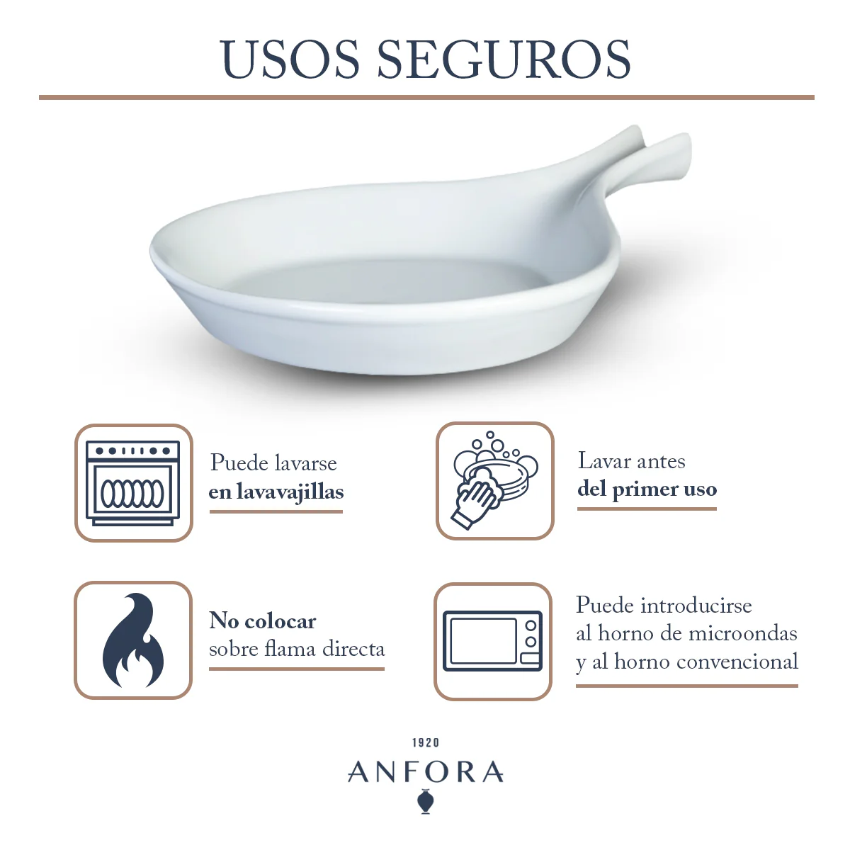 Set de 2 Sartenetas De Porcelana Vitrificadas Blancas Anfora Blanco Polar - Image 4