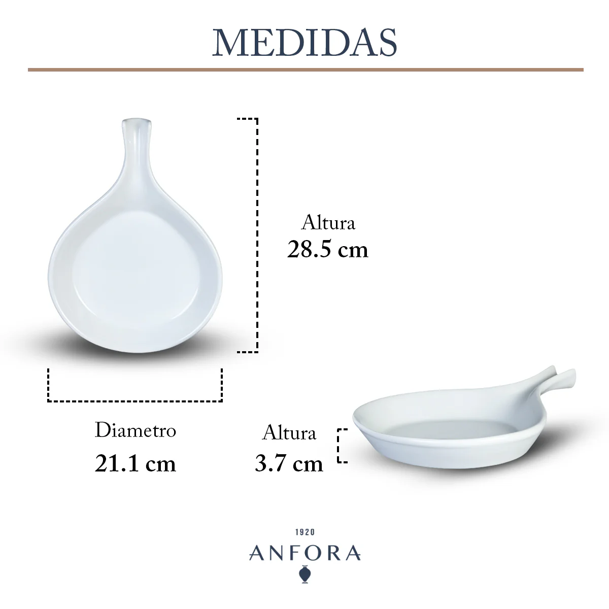 Set de 2 Sartenetas De Porcelana Vitrificadas Blancas Anfora Blanco Polar - Image 5