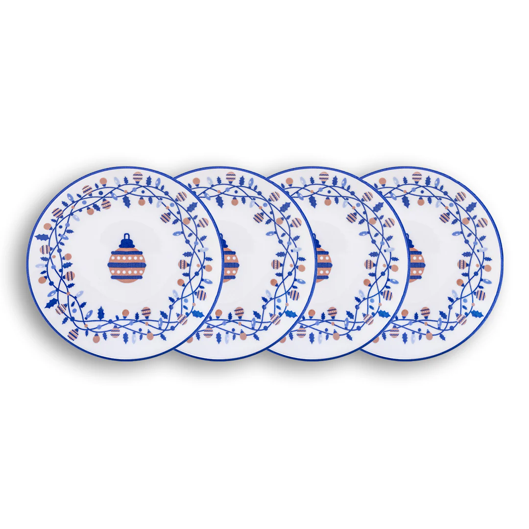 Set 4 Platos Hondo 20 cm Laila Navidad Luces